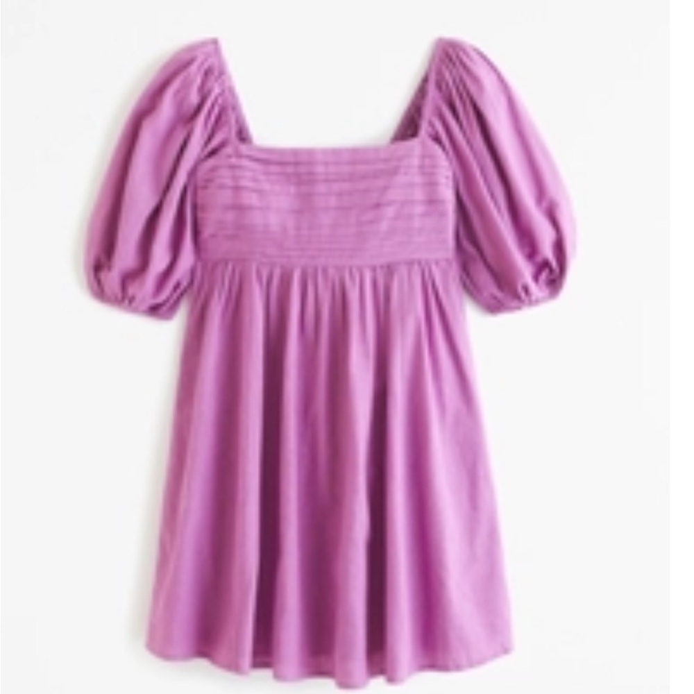 A&F Emerson Linen-Blend Puff Sleeve Mini Dress